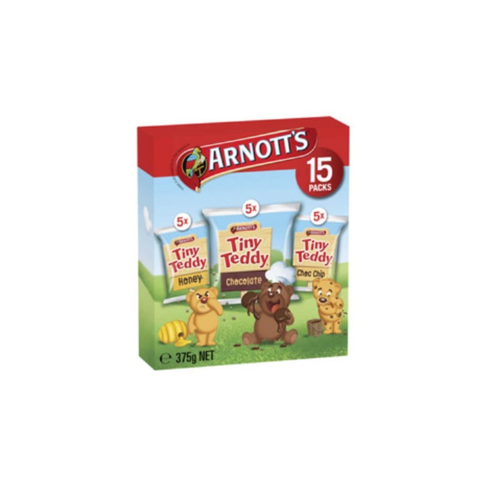 아노츠 타이니 테디 버라이어티 비스킷 15 팩 375g, Arnotts Tiny Teddy Variety Biscuits 15 pack 375g