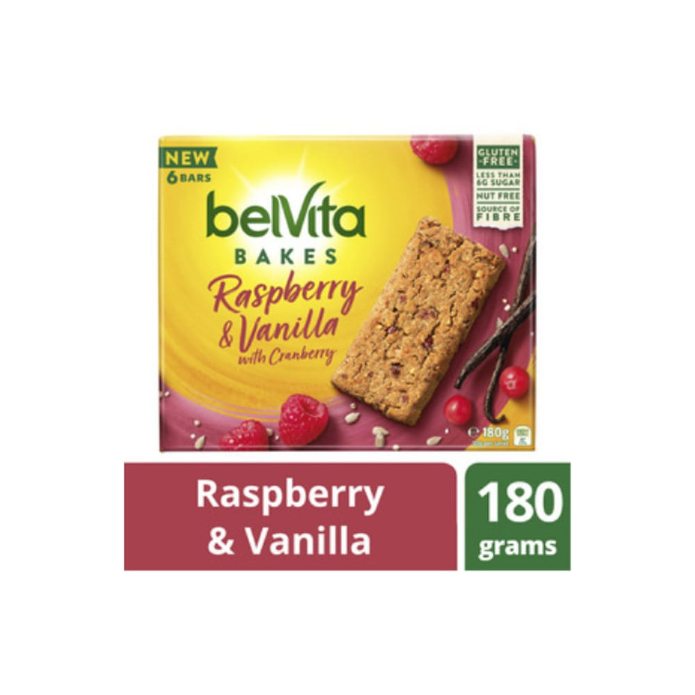 벨비타 라즈베리 &amp; 바닐라 위드 크랜베리 베이크드 바 180g, Belvita Raspberry &amp; Vanilla With Cranberry Baked Bar 180g