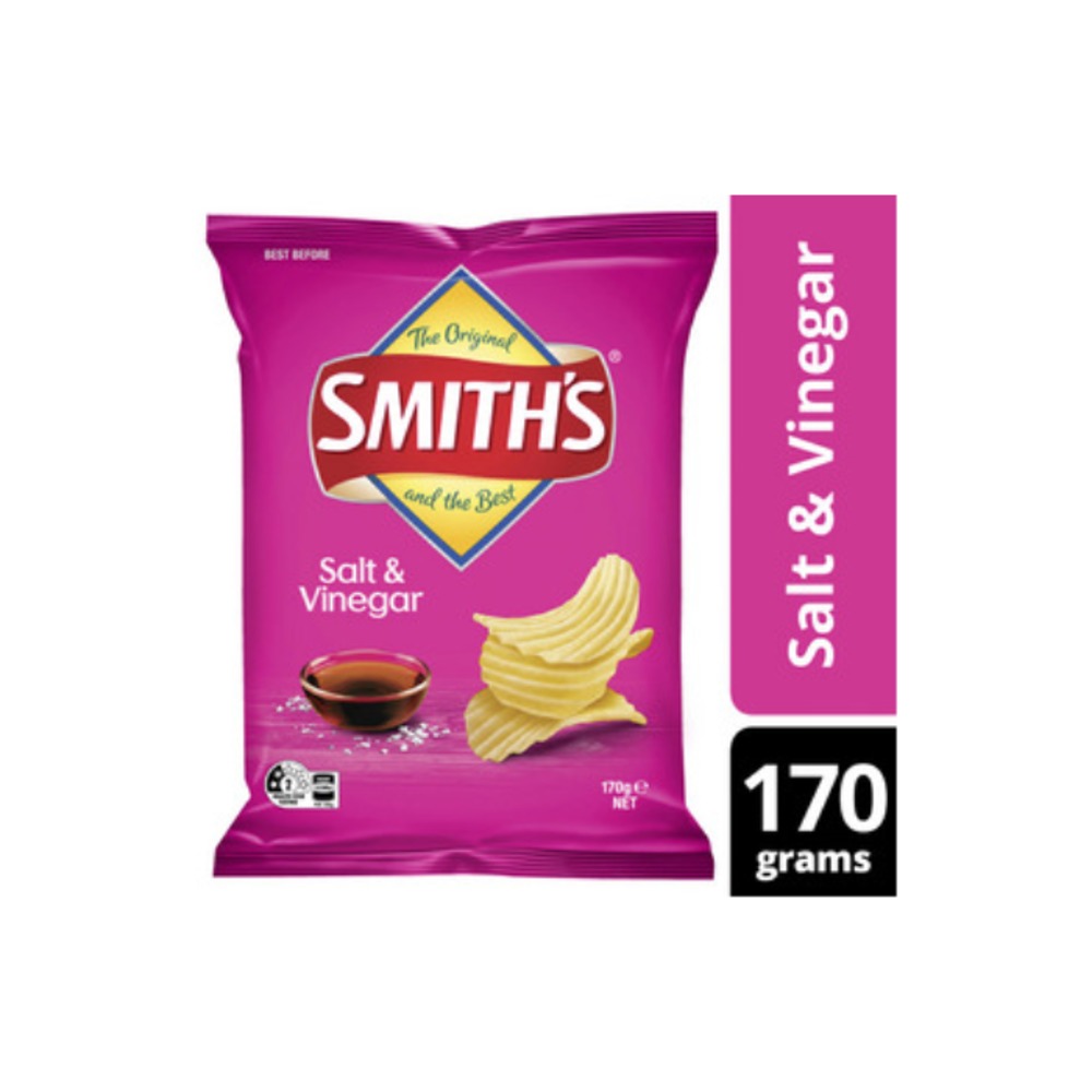 스미스 크링클 컷 솔트 &amp; 비네가 포테이토 칩 170g, Smiths Crinkle Cut Salt &amp; Vinegar Potato Chips 170g