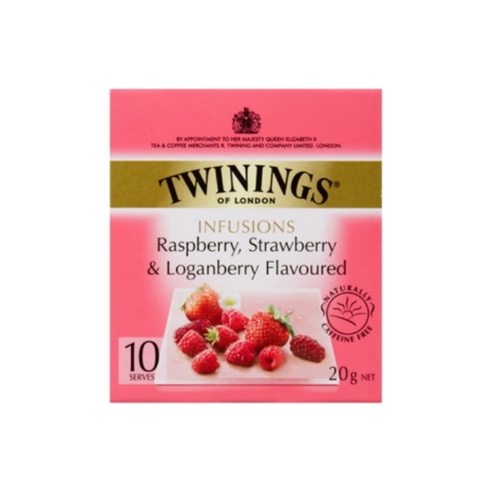 트와이닝스 라즈베리 스트로베리 &amp; 로간베리 플레이버드 티 배그 10 팩 20g, Twinings Raspberry Strawberry &amp; Loganberry Flavoured Tea Bags 10 pack 20g