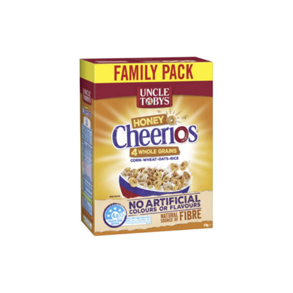 엉클 토비스 치리오 허니 멀티그레인 시리얼 570g, Uncle Tobys Cheerios Honey Multigrain Cereal 570g