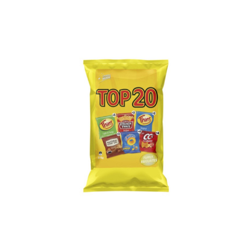 탑 20 버라이어티 포테이토 칩 20 팩 375g, Top 20 Variety Potato Chips 20 pack 375g