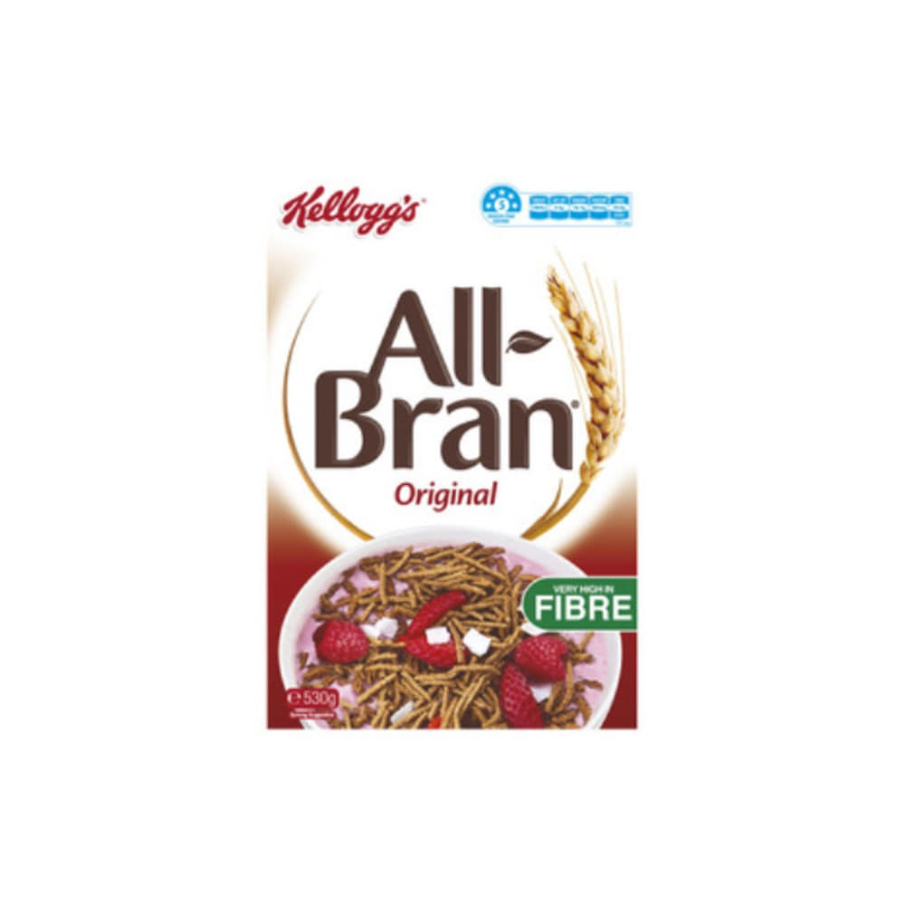 켈로그 올브랜 오리지날 하이 파이버 브렉퍼스트 시리얼 530g, Kelloggs All-Bran Original High Fibre Breakfast Cereal 530g