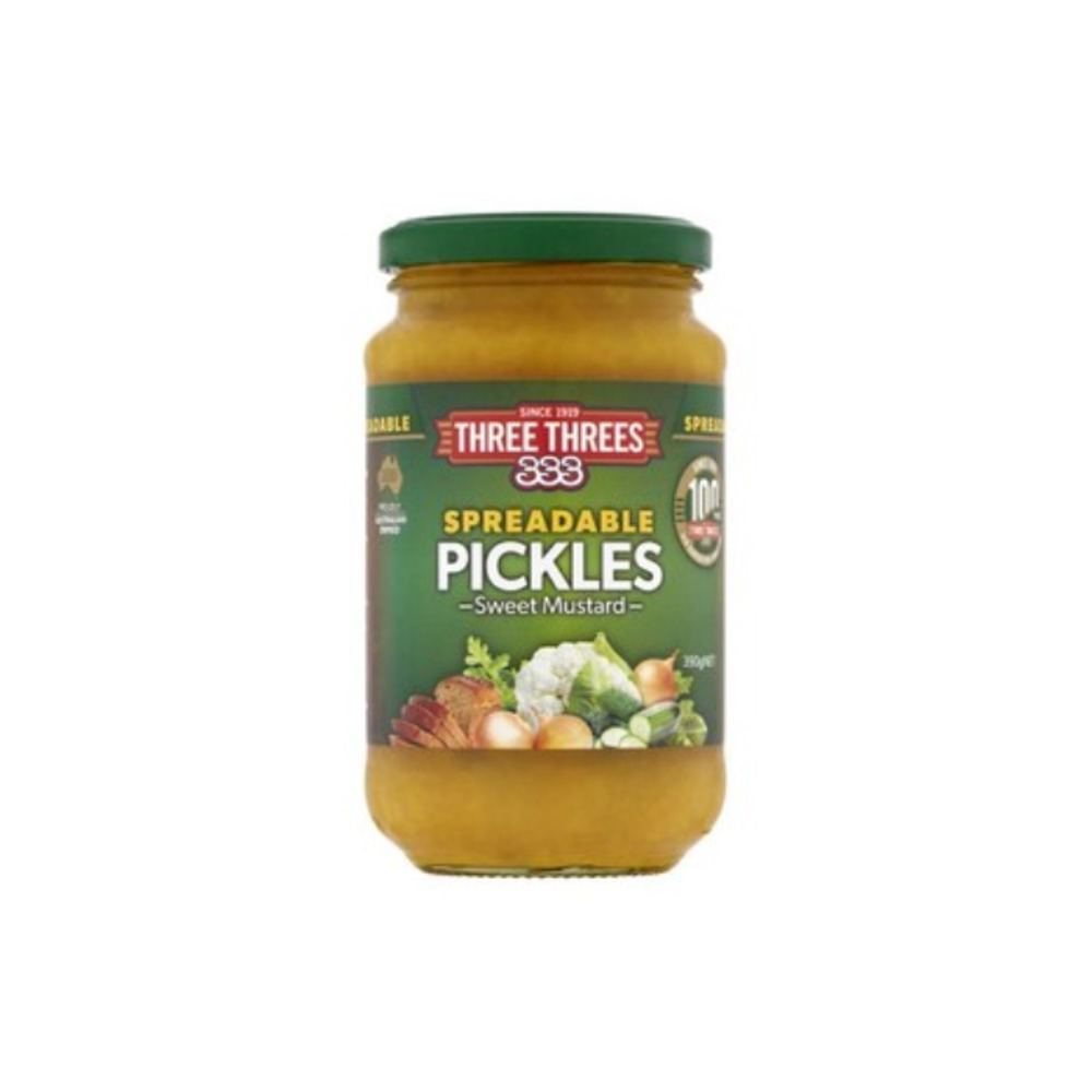 쓰리 쓰리 스프레더블 스윗 머스타드 피클스 390g, Three Threes Spreadable Sweet Mustard Pickles 390g