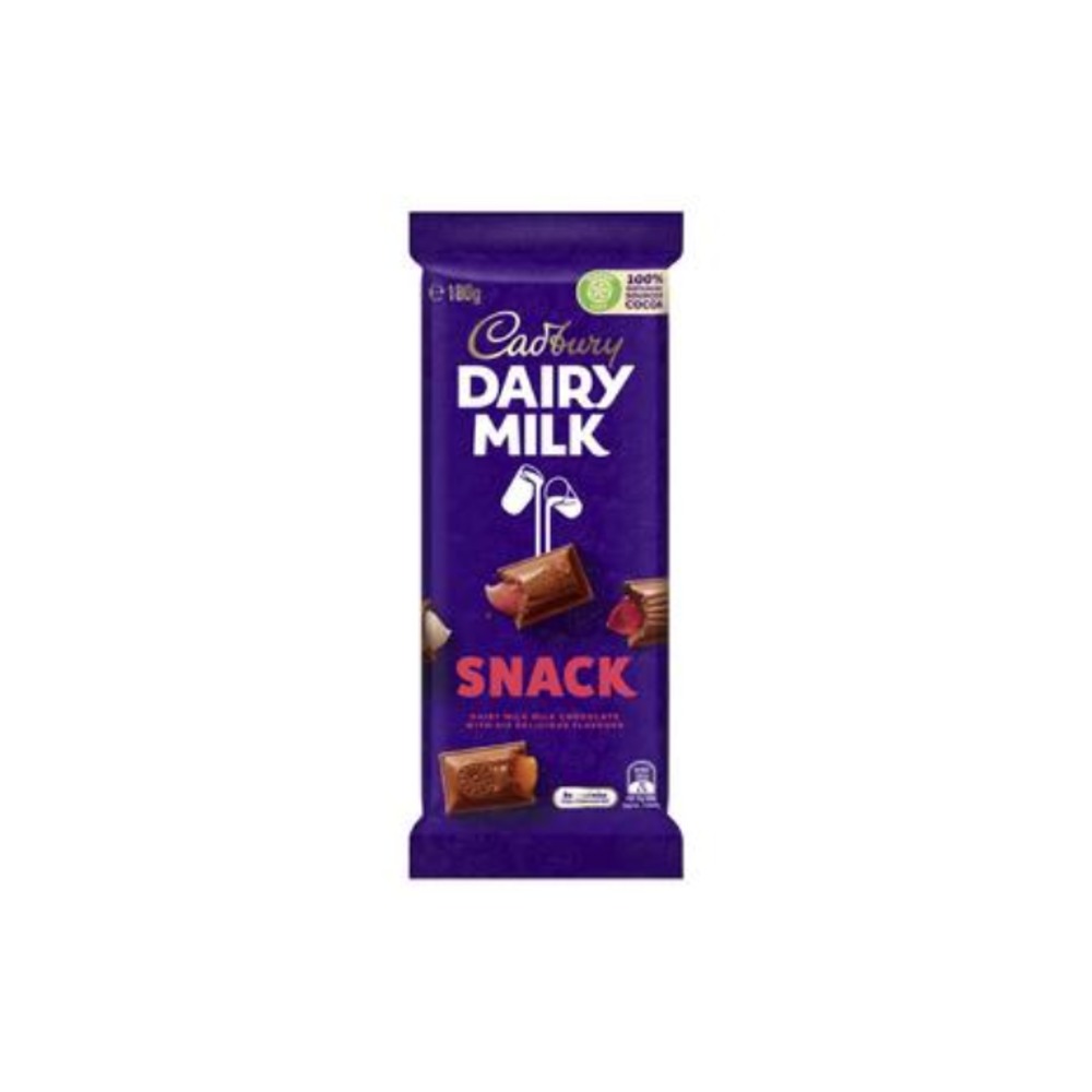 캐드버리 데어리 밀크 스낵 초코렛 블록 180g, Cadbury Dairy Milk Snack Chocolate Block 180g