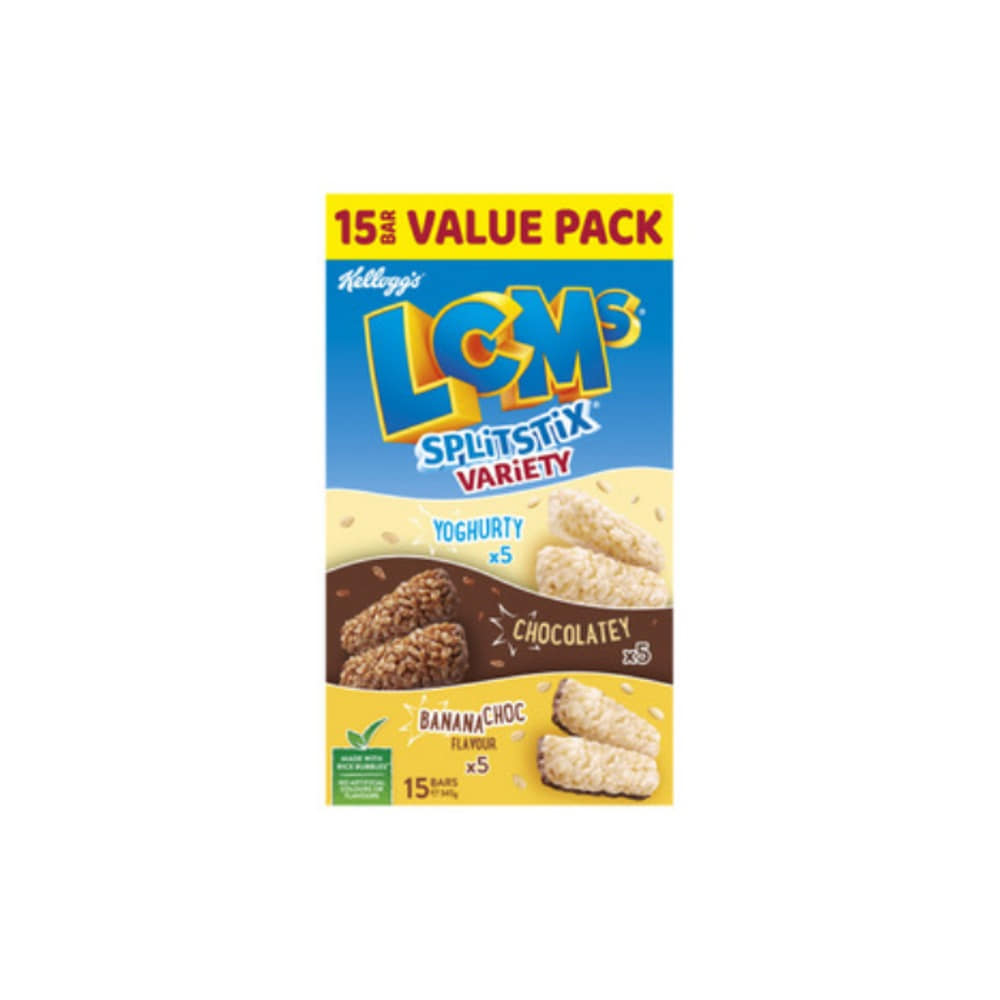 켈로그 LCMs 스플릿 스틱스 퍼프드 라이드 스낵 바 버라이어티 15 팩 345g, Kelloggs LCMs Split Stix Puffed Rice Snack Bars Variety 15 pack 345g