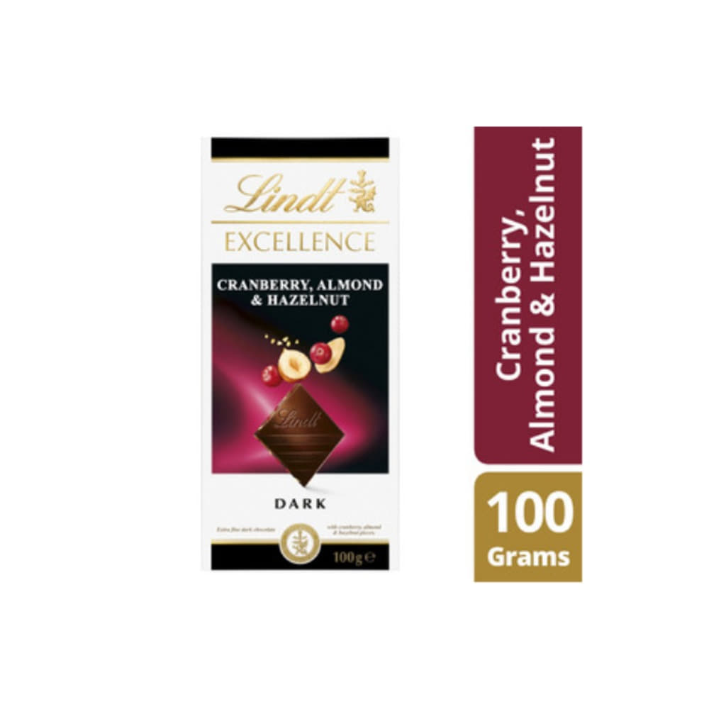 린트 엑설런스 크랜베리 아몬드 &amp; 헤이즐넛 다크 초코렛 100g, Lindt Excellence Cranberry Almond &amp; Hazelnut Dark Chocolate 100g
