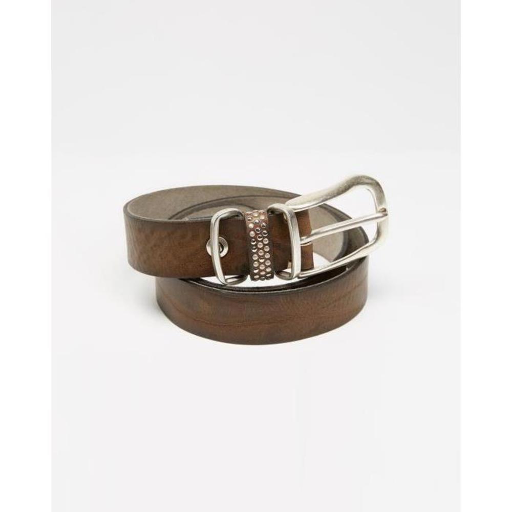 B.Belts Leather Belt With Studded Loop BB290AC51EVW