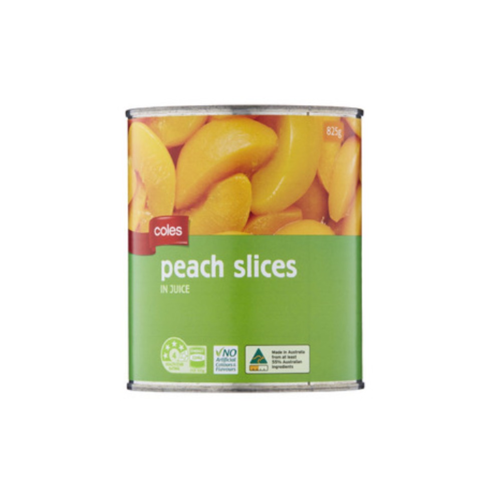 콜스 슬라이스드 피치 인 내추럴 쥬스 캔드 825g, Coles Sliced Peach in Natural Juice Canned 825g