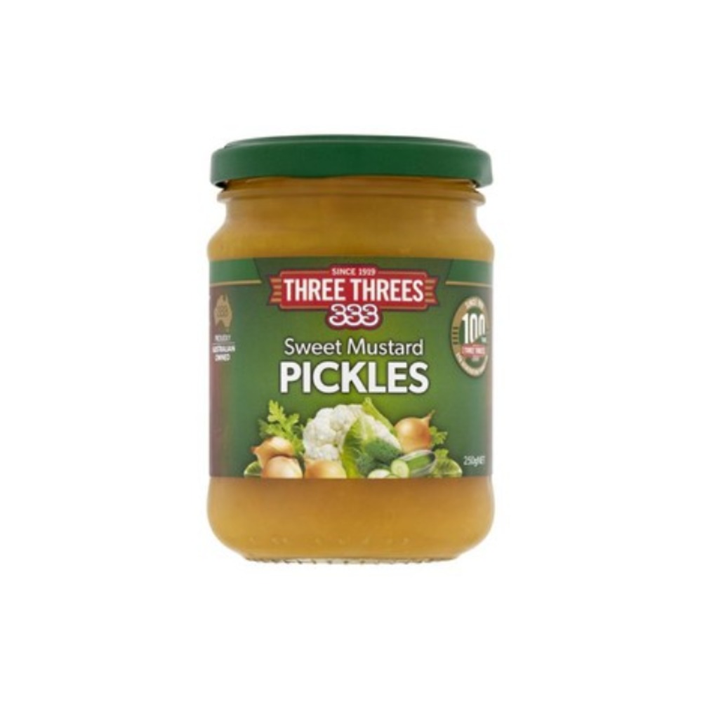 쓰리 쓰리 스윗 머스타드 피클스 250g, Three Threes Sweet Mustard Pickles 250g