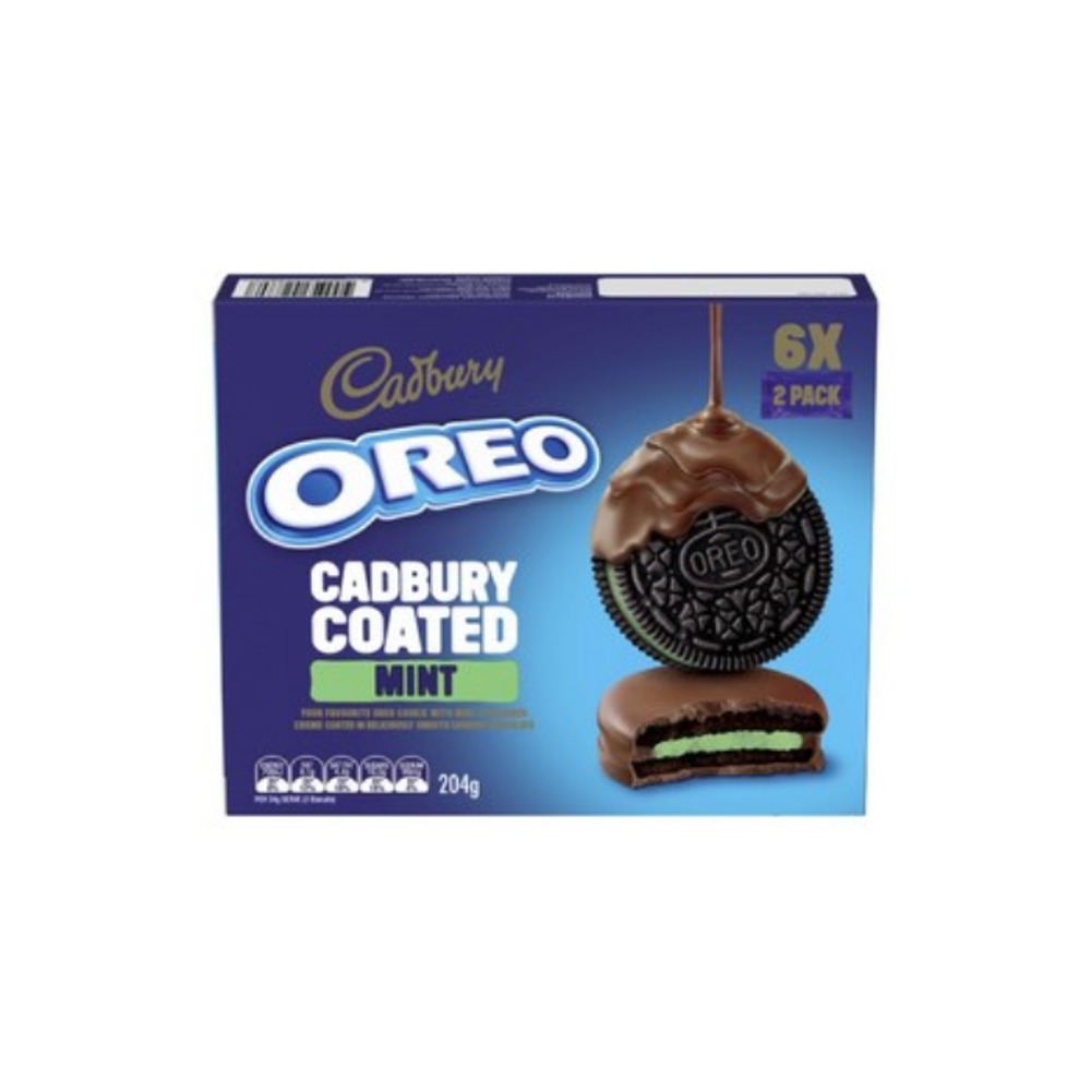 오레오 캐드버리 코티드 민트 비스킷 6 X 2 팩 204g, Oreo Cadbury Coated Mint Biscuit 6 x 2 pack 204g