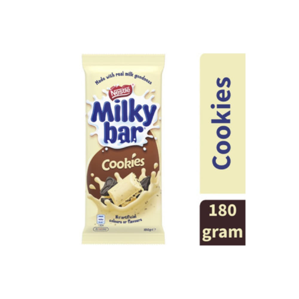 네슬레 밀키바 위드 베이크드 쿠키 초코렛 블록 180g, Nestle Milkybar with Baked Cookies Chocolate Block 180g