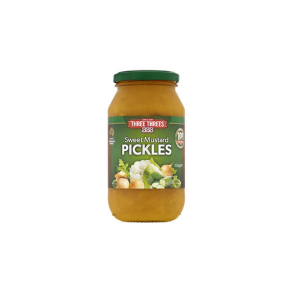 쓰리 쓰리 스윗 머스타드 피클스 520g, Three Threes Sweet Mustard Pickles 520g