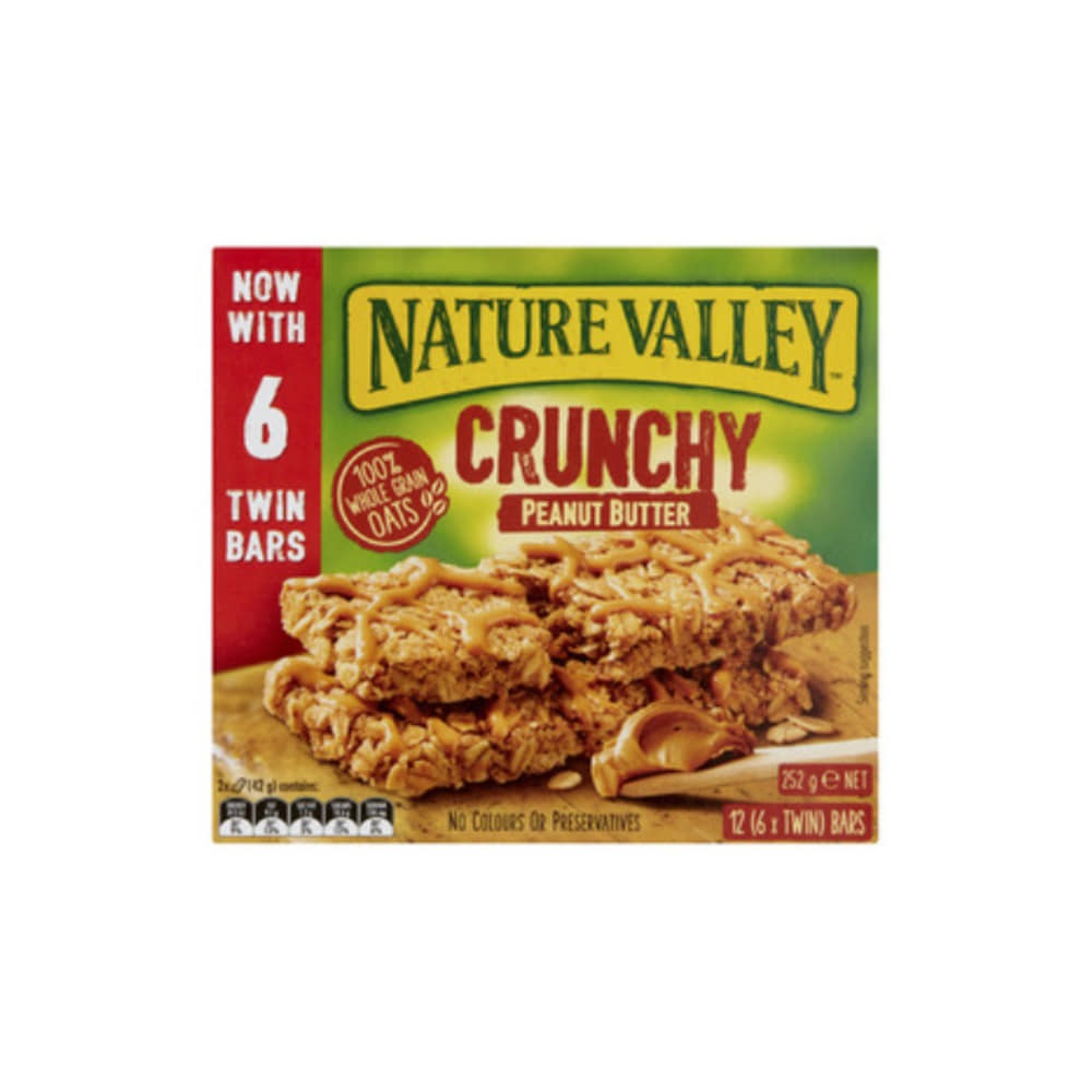 네이처 밸리 크런치 피넛 버터 6 트윈 바 252g, Nature Valley Crunchy Peanut Butter 6 Twin Bars 252g