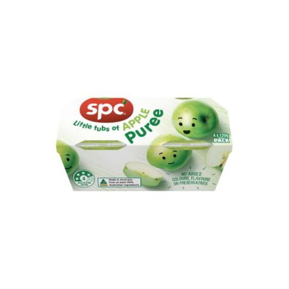 SPC 리틀 텁스 오브 애플 퓌레 120g 4 팩, SPC Little Tubs of Apple Puree 120g 4 pack
