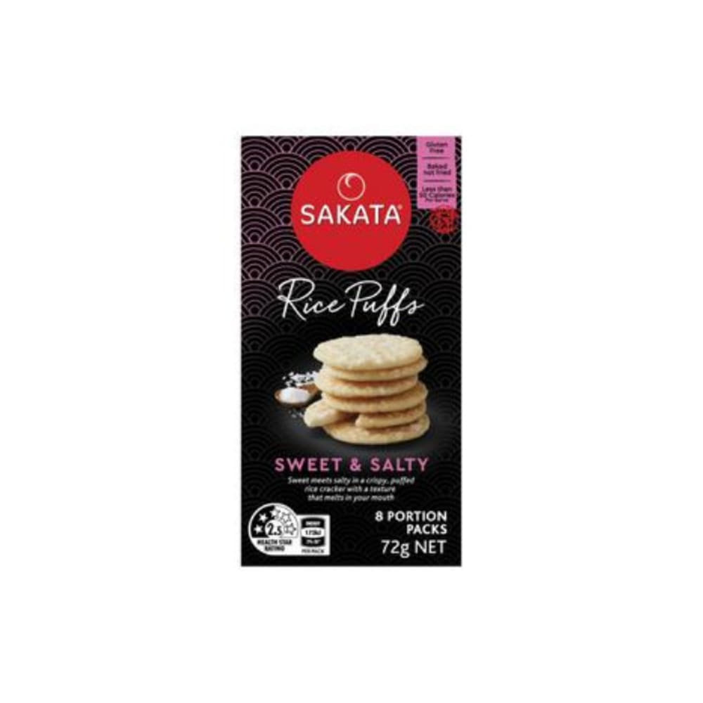 사카타 스윗 &amp; 솔티 라이드 퍼프 크래커 72g, Sakata Sweet &amp; Salty Rice Puffs Crackers 72g
