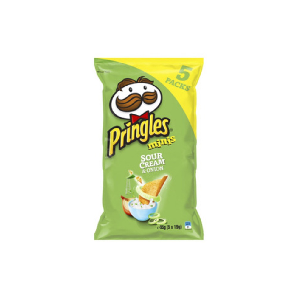 프링글스 미니스 사워 크림 &amp; 어니언 포테이토 칩 5 팩 95g, Pringles Minis Sour Cream &amp; Onion Potato Chips 5 pack 95g