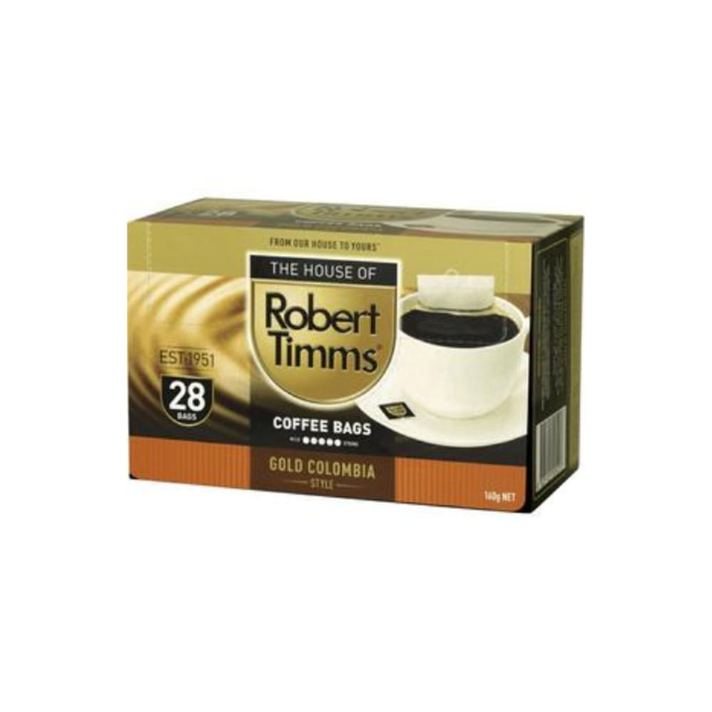 로버트 팀스 골드 콜롬비아 커피 배그 스트롱 28 팩 160g, Robert Timms Gold Colombia Coffee Bags Strong 28 Pack 160g
