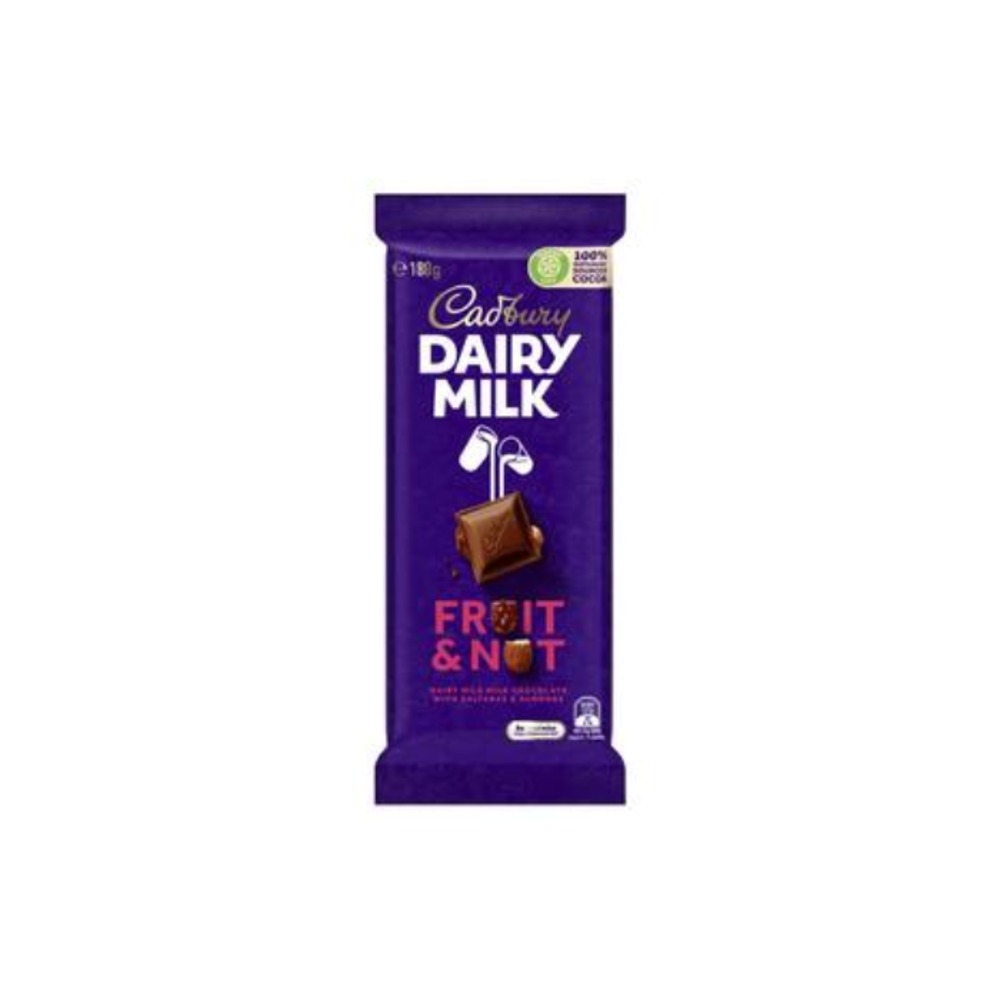 캐드버리 데어리 밀크 프룻 앤 넛 초코렛 블록 180g, Cadbury Dairy Milk Fruit and Nut Chocolate Block 180g