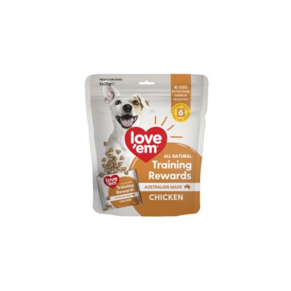 Love&#039;em Dog Training Treats Chicken Pocket Packs 6x20g 6 pack 4471133P