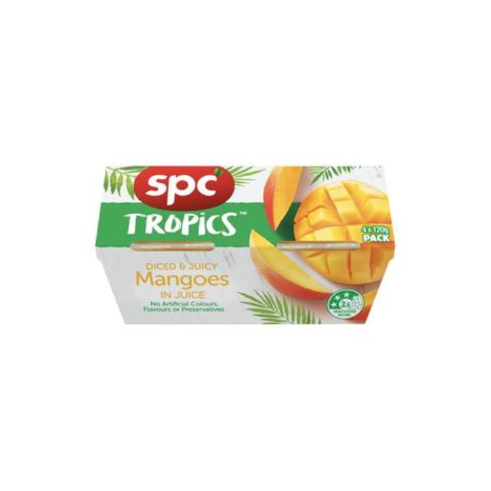 SPC 트로픽스 다이스드 &amp; 쥬시 망고스 인 쥬스 120g 4 팩, SPC Tropics Diced &amp; Juicy Mangoes in Juice 120g 4 pack