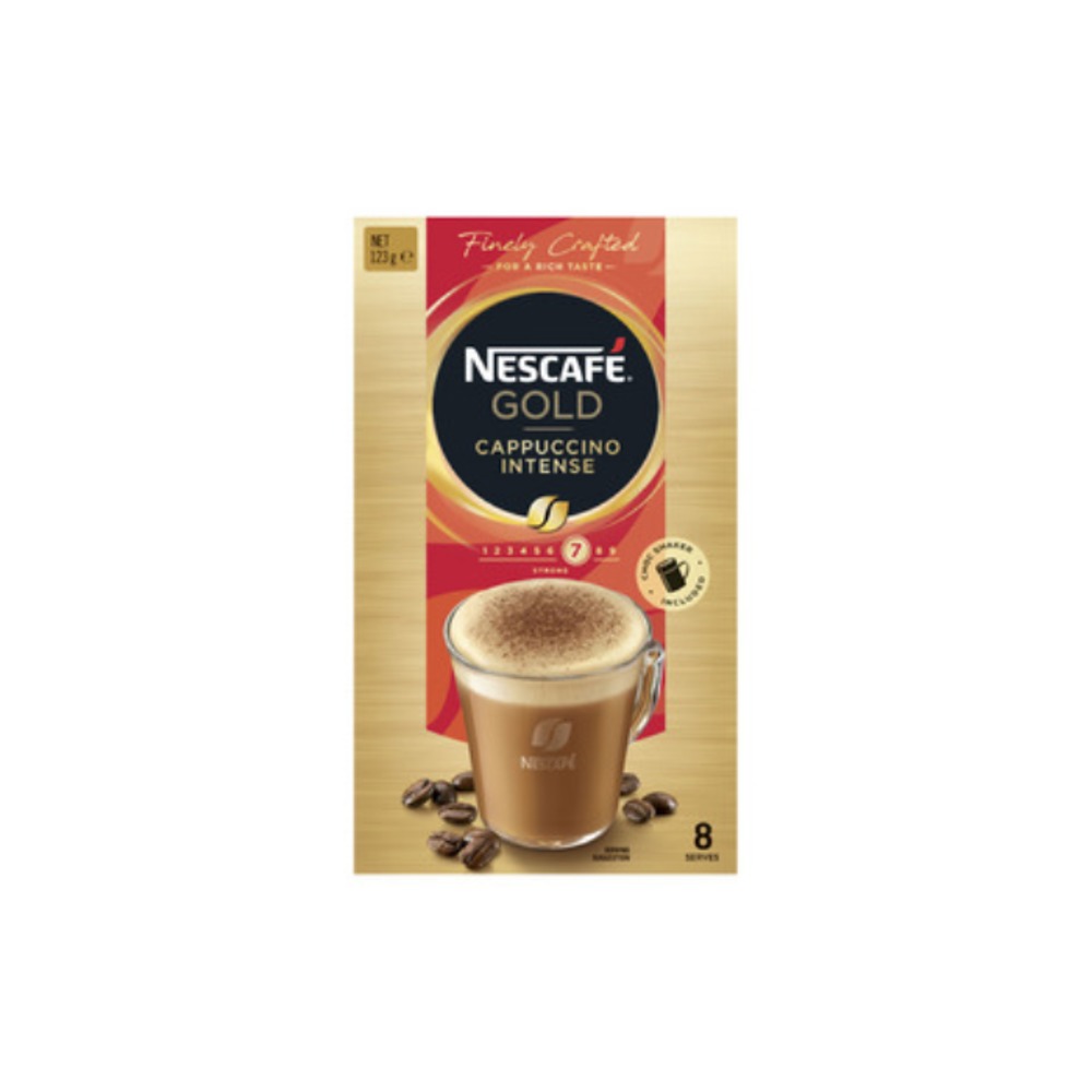 네스카페 골드 카푸치노 인텐스 커피 사쉐 스트롱 8 팩 123g, Nescafe Gold Cappuccino Intense Coffee Sachets Strong 8 pack 123g