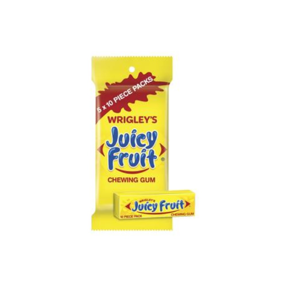 리글리 쥬시 프룻 츄잉 검 5 X 10 피스 팩 70g, Wrigleys Juicy Fruit Chewing Gum 5 x 10 Piece Pack 70g