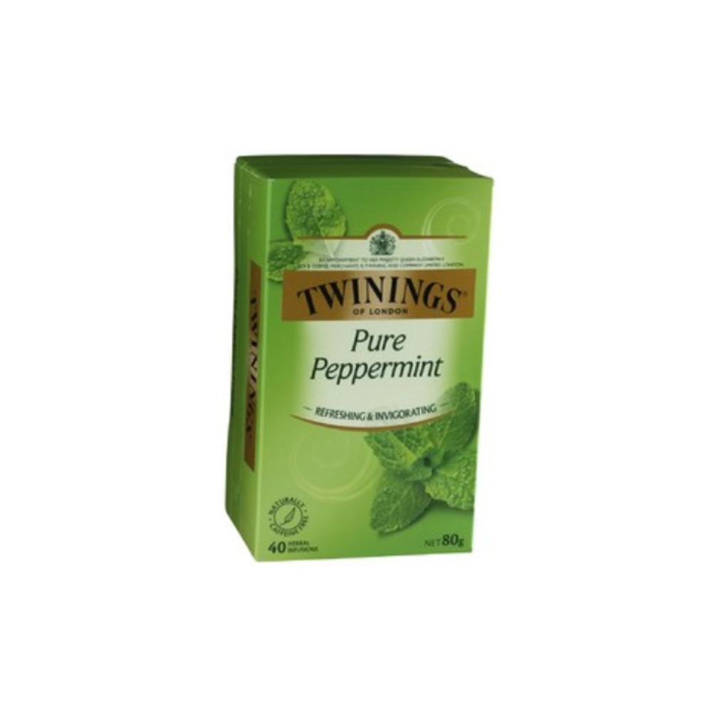 트와이닝스 퓨어 페퍼민트 허벌 인퓨젼스 티 배그 40 팩 80g, Twinings Pure Peppermint Herbal Infusions Tea Bags 40 pack 80g