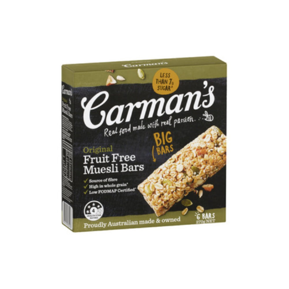 칼만스 오리지날 프룻 프리 무슬리 바 6 팩 270g, Carmans Original Fruit Free Muesli Bars 6 pack 270g