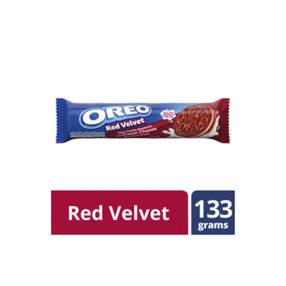 오레오 크림 비스킷 레드 벨벳 133g, Oreo Creme Biscuits Red Velvet 133g