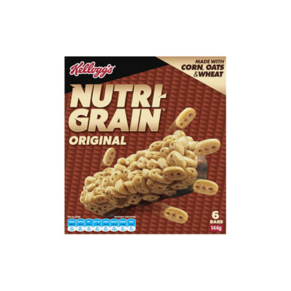 켈로그 누트리-그레인 오리지날 시리얼 스낵 바 6 팩 144g, Kelloggs Nutri-Grain Original Cereal Snack Bars 6 pack 144g