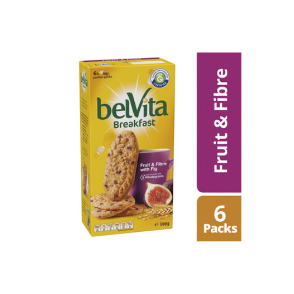 벨비타 프룻 앤 파이버 브렉퍼스트 비스킷 6 팩 300g, Belvita Fruit and Fibre Breakfast Biscuits 6 Pack 300g
