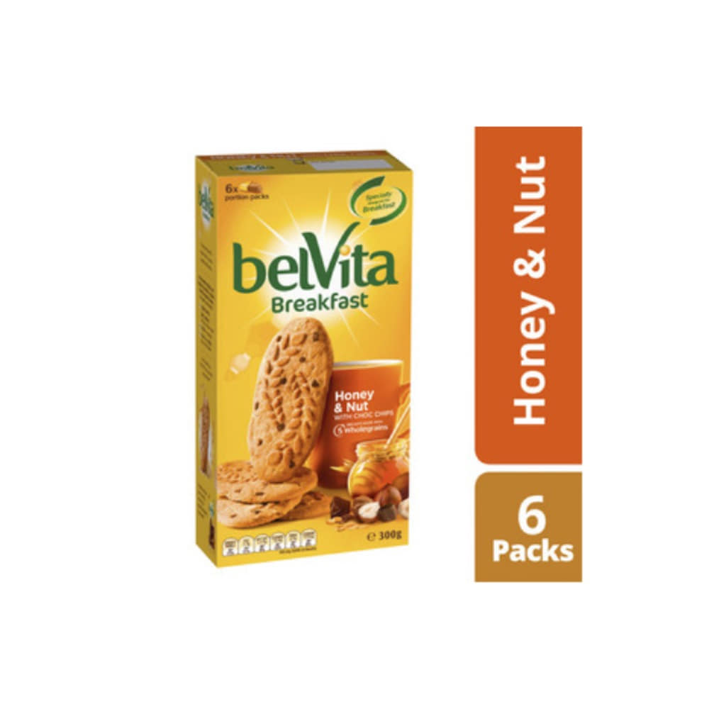 벨비타 허니 앤 넛 브렉퍼스트 비스킷 6 팩 300g, Belvita Honey and Nut Breakfast Biscuits 6 Pack 300g