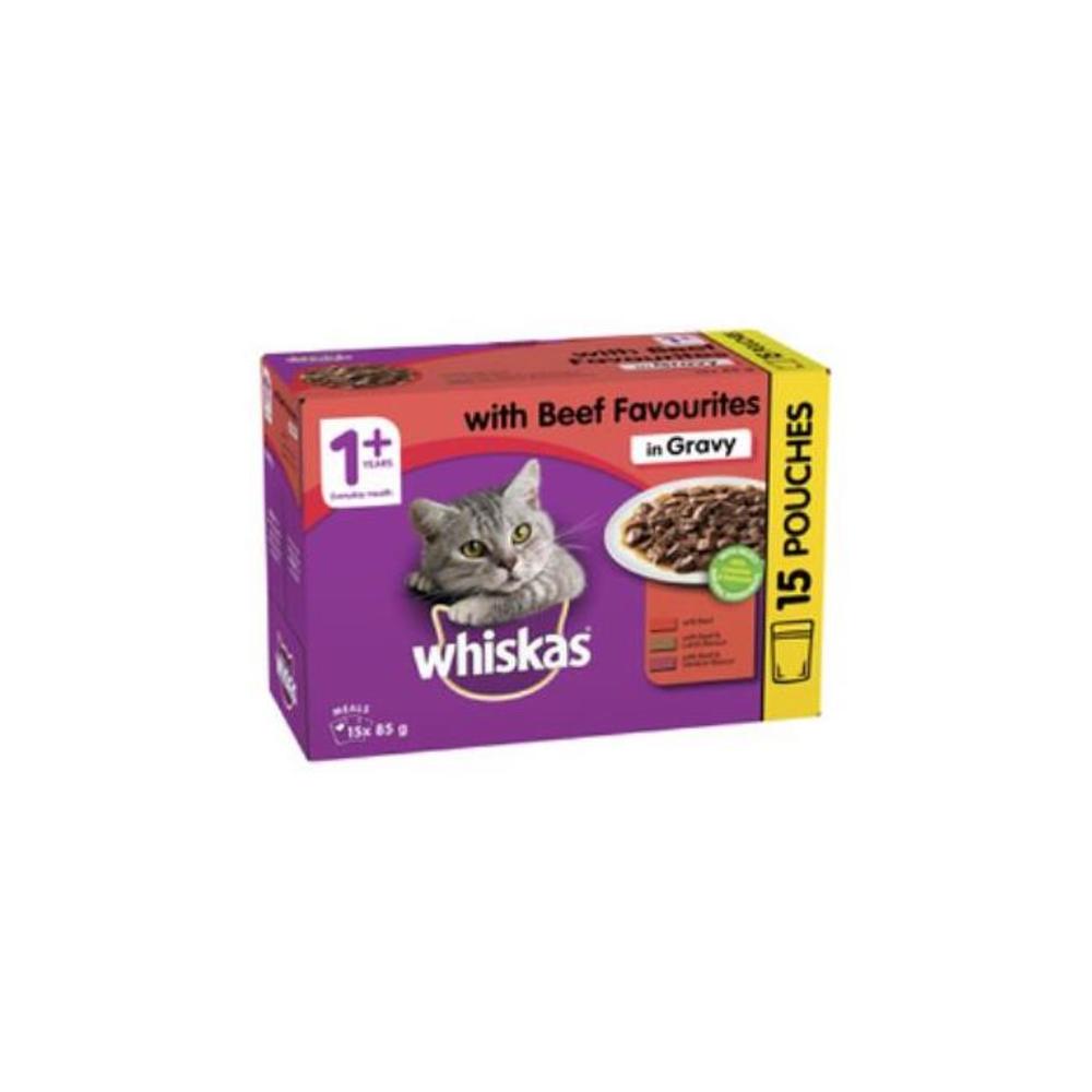 Whiskas Favourites Cat Food Adult With Beef 15x85g 15 pack 3586480P