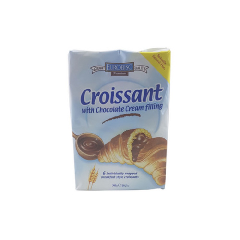 유로비스크 크로와상 위드 초코렛 크림 필링 6 팩 300g, Eurobisc Croissant With Chocolate Cream Filling 6 Pack 300g