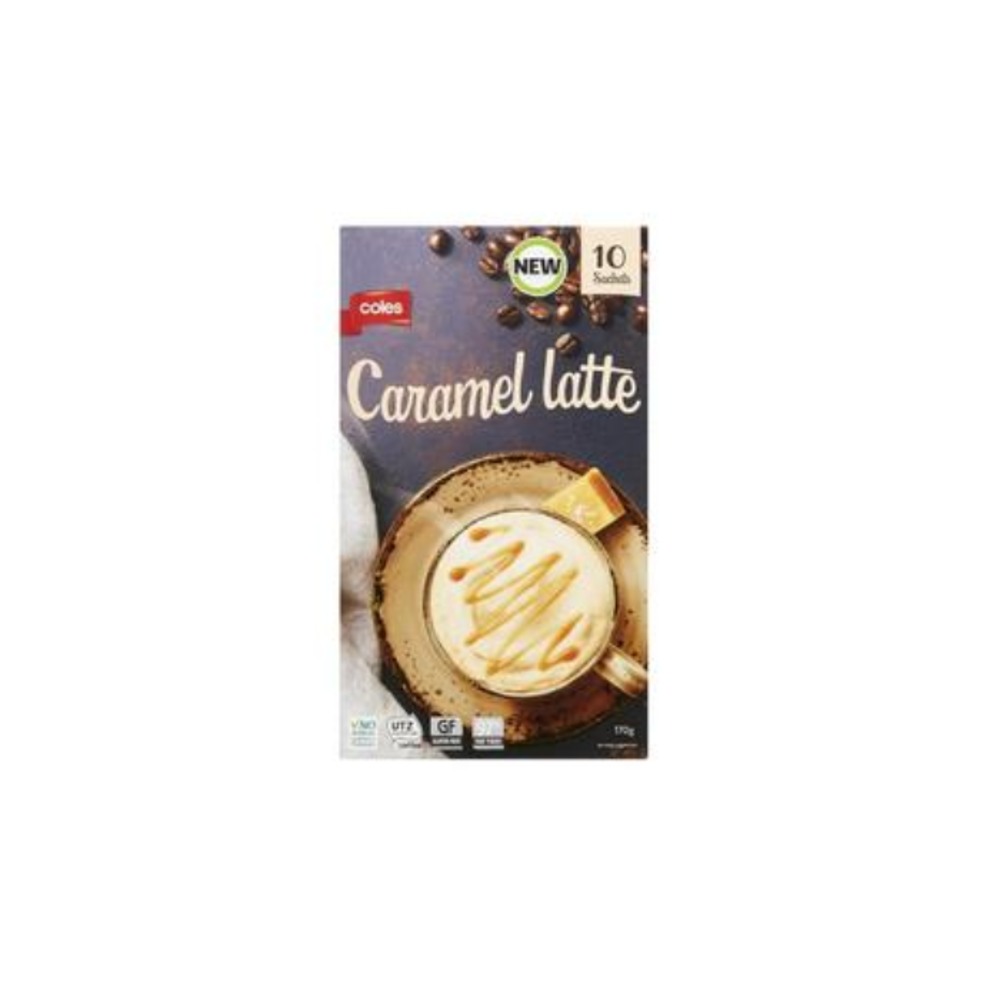 콜스 카라멜 라떼 커피 사쉐 10 팩 170g, Coles Caramel Latte Coffee Sachets 10 Pack 170g