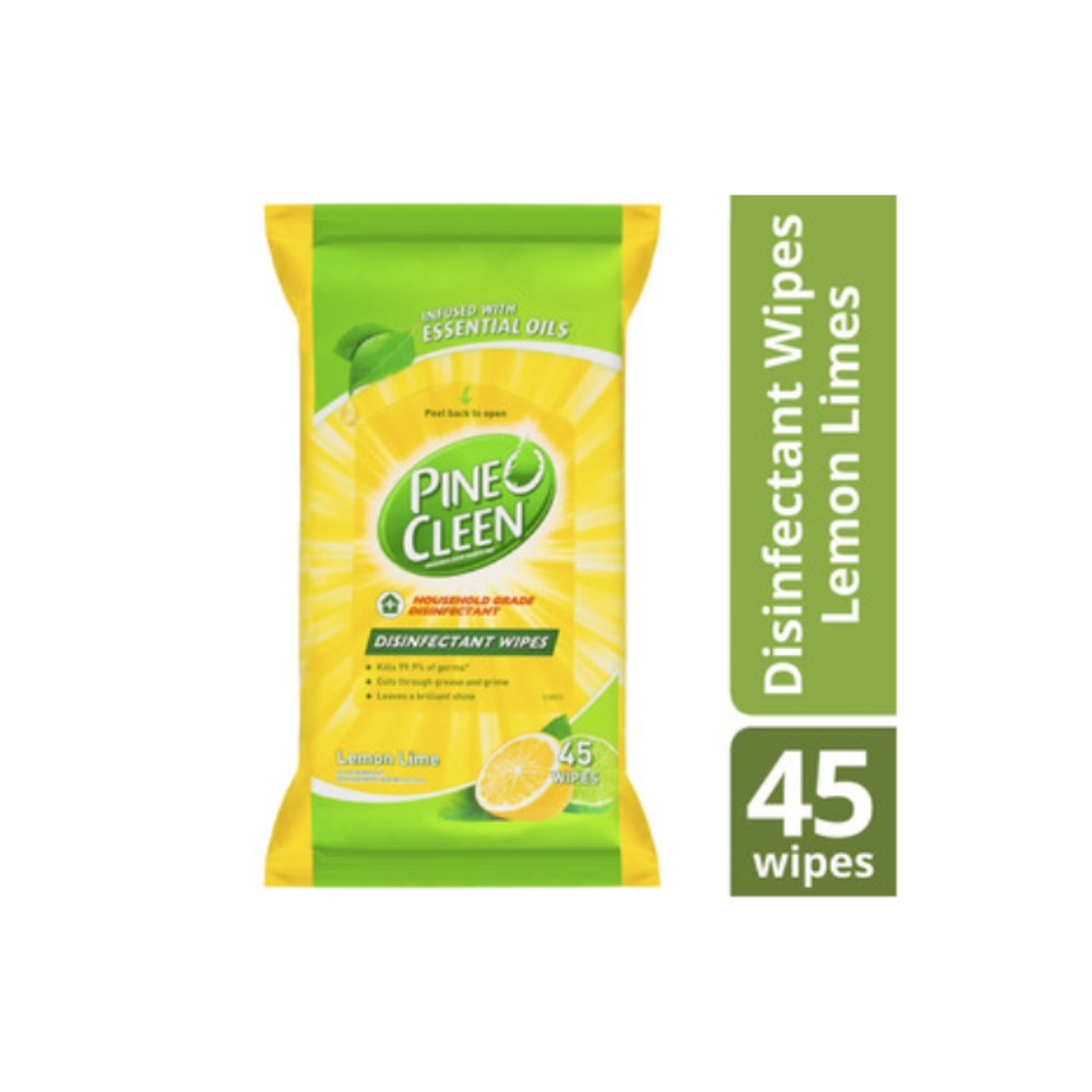 파인 o 클린 디스인펙턴트 와입스 레몬 라임 버스트 45 팩, Pine O Cleen Disinfectant Wipes Lemon Lime Burst 45 pack
