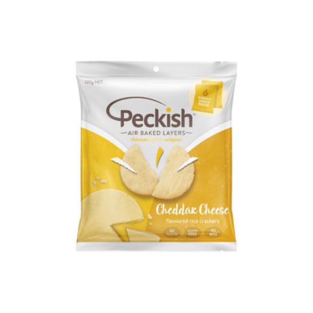 페키쉬 체다 치즈 라이드 크래커 6 팩 120g, Peckish Cheddar Cheese Rice Crackers 6 pack 120g