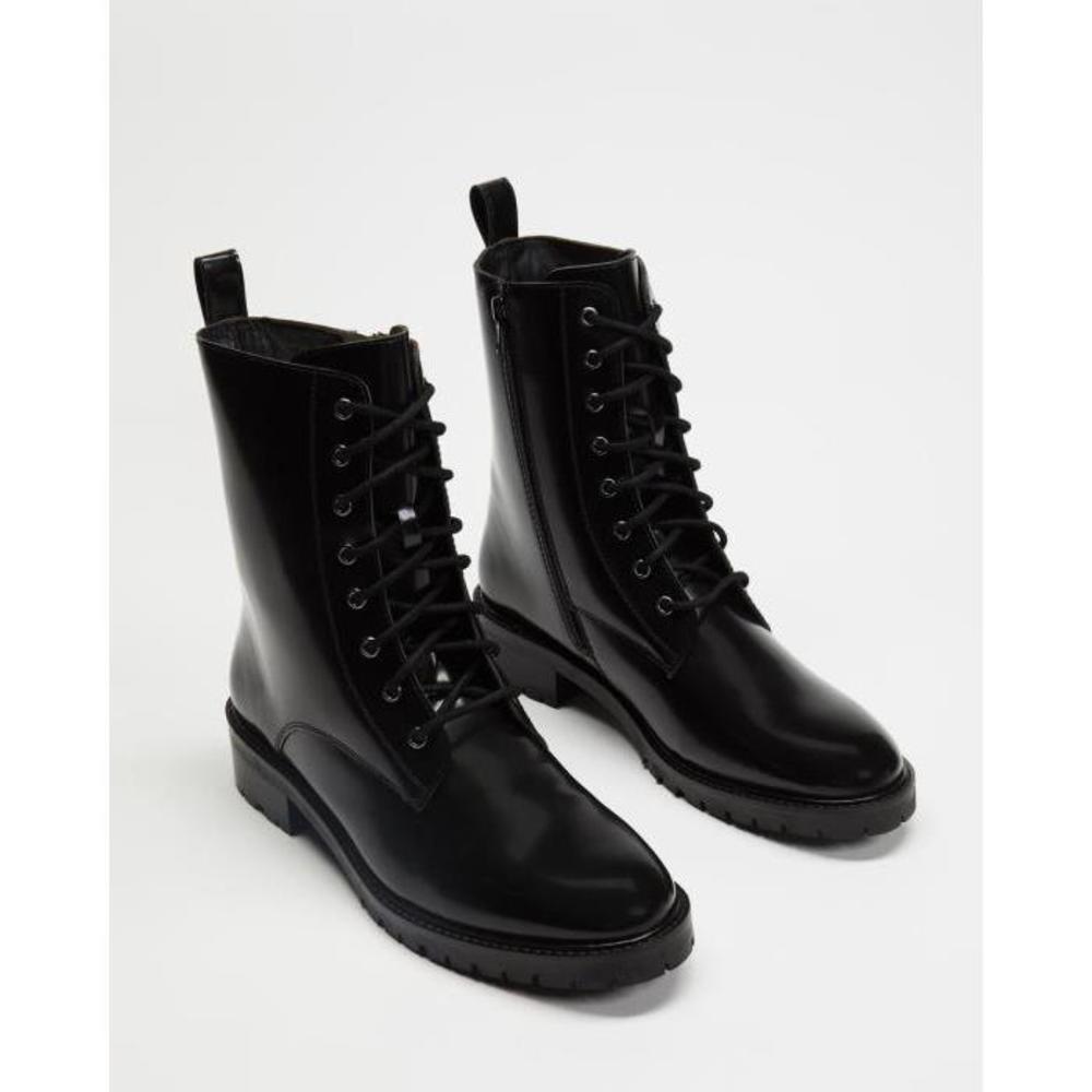 Atmos&amp;Here Janie Leather Ankle Boots AT049SH68QCT