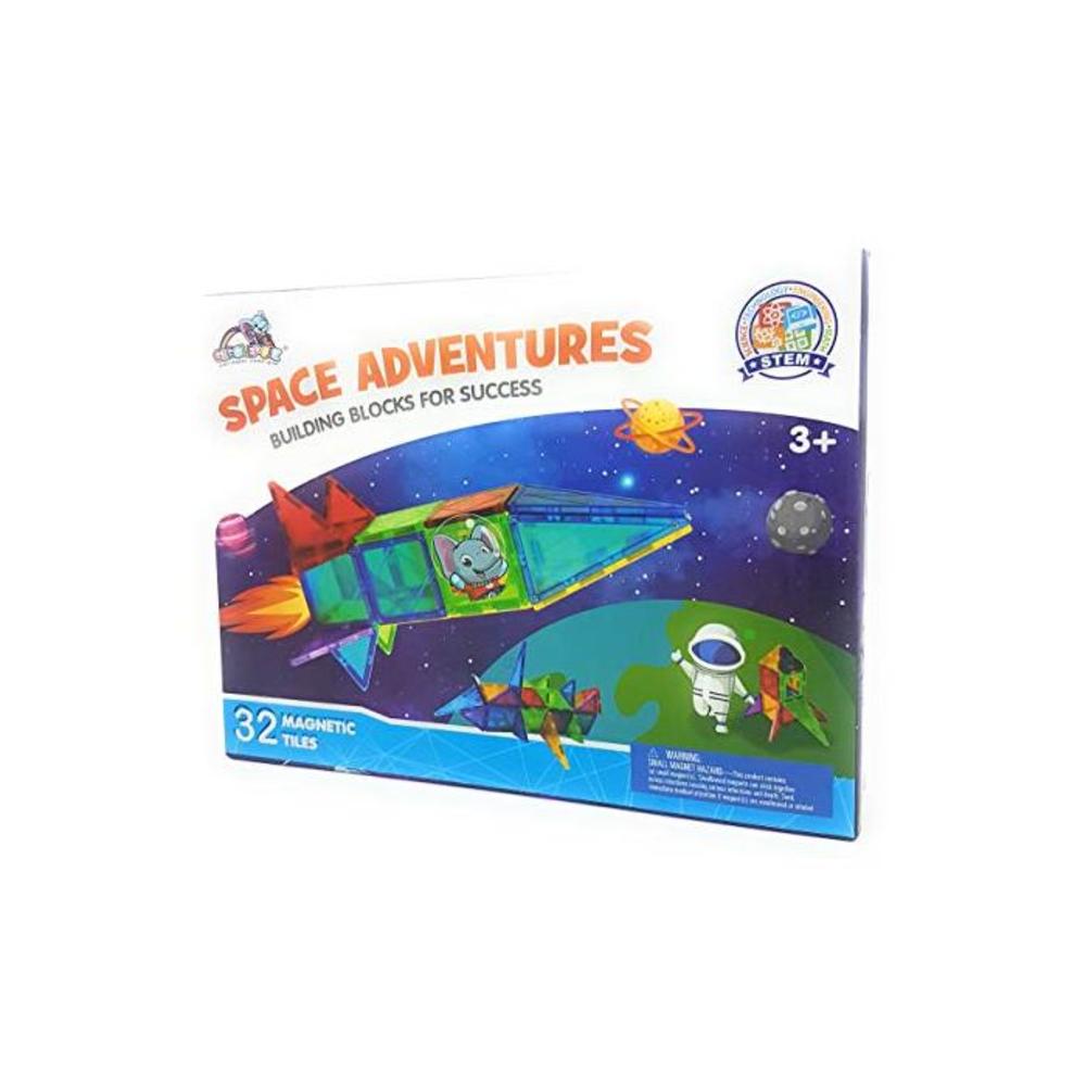 Magnific Magnetic Tiles 32p Space Adventure: Creative STEM Toy Space Adventures by Gigglepotz B084939LGQ