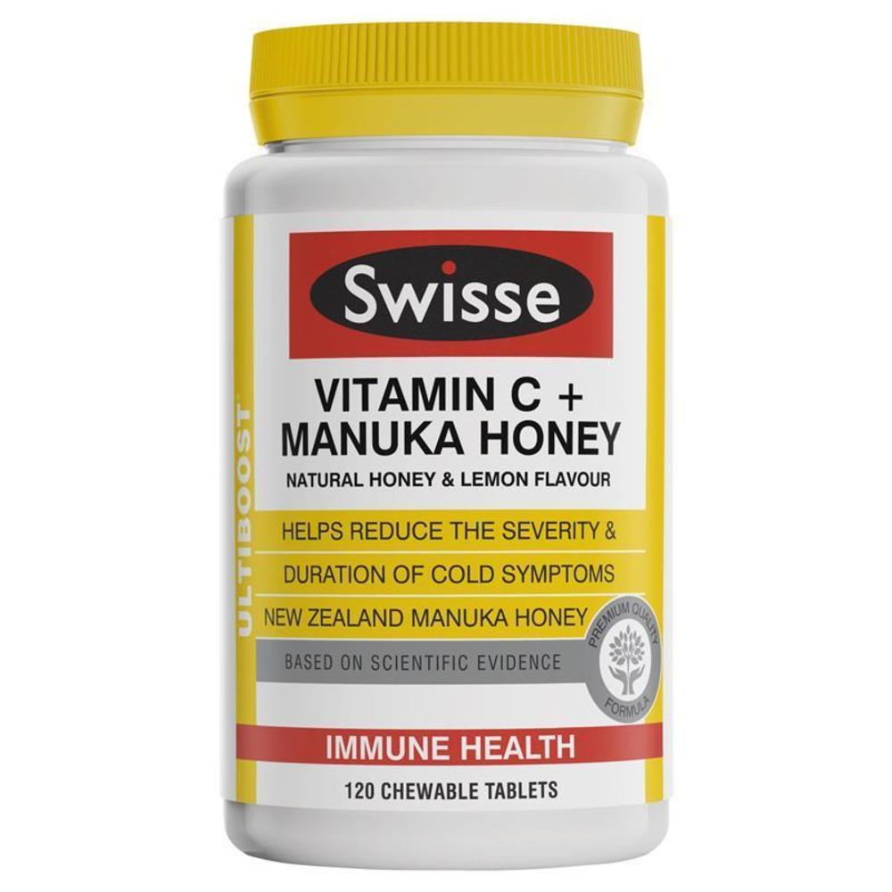 스위스 울티부스트 비타민 C + 마누카 허니 120 타블렛 Swisse Ultiboost Vitamin C + Manuka Honey 120 Tablets