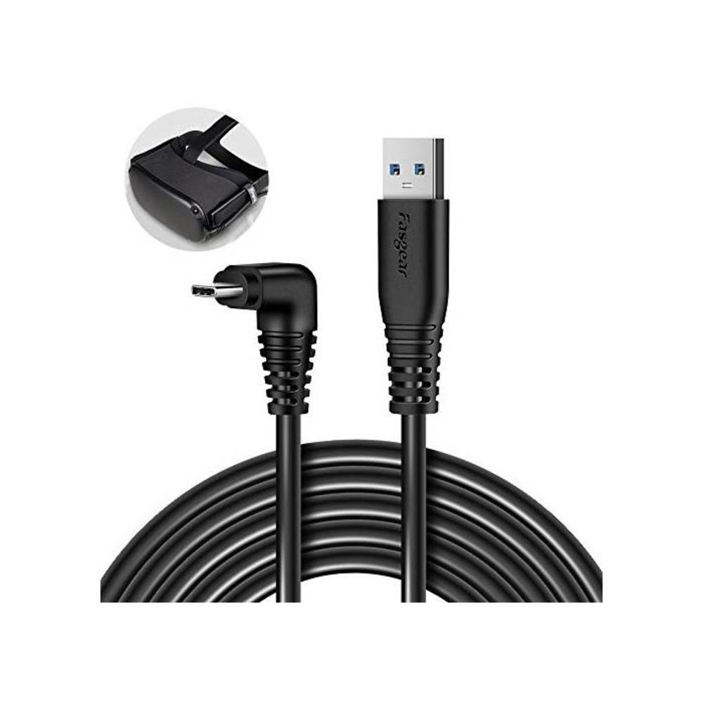 Fasgear 5m USB 3.1 Gen 1 to Type C Cable 90 Degree, Designed for Oculus Quest Link, 5 Gbps Data Transfer, 3A Fast Charging and Sync Cable for Phones and PC Gaming(16.5ft, Black) B087RC4VD5