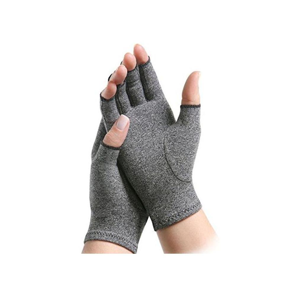 Arthritis Compression Hand Gloves,Open-finger Gloves for Relief Of Rheumatoid and Osteoarthritis Joint Pain - Breathable Hands Warmer Gloves Men &amp; Women B07PYWGTRT
