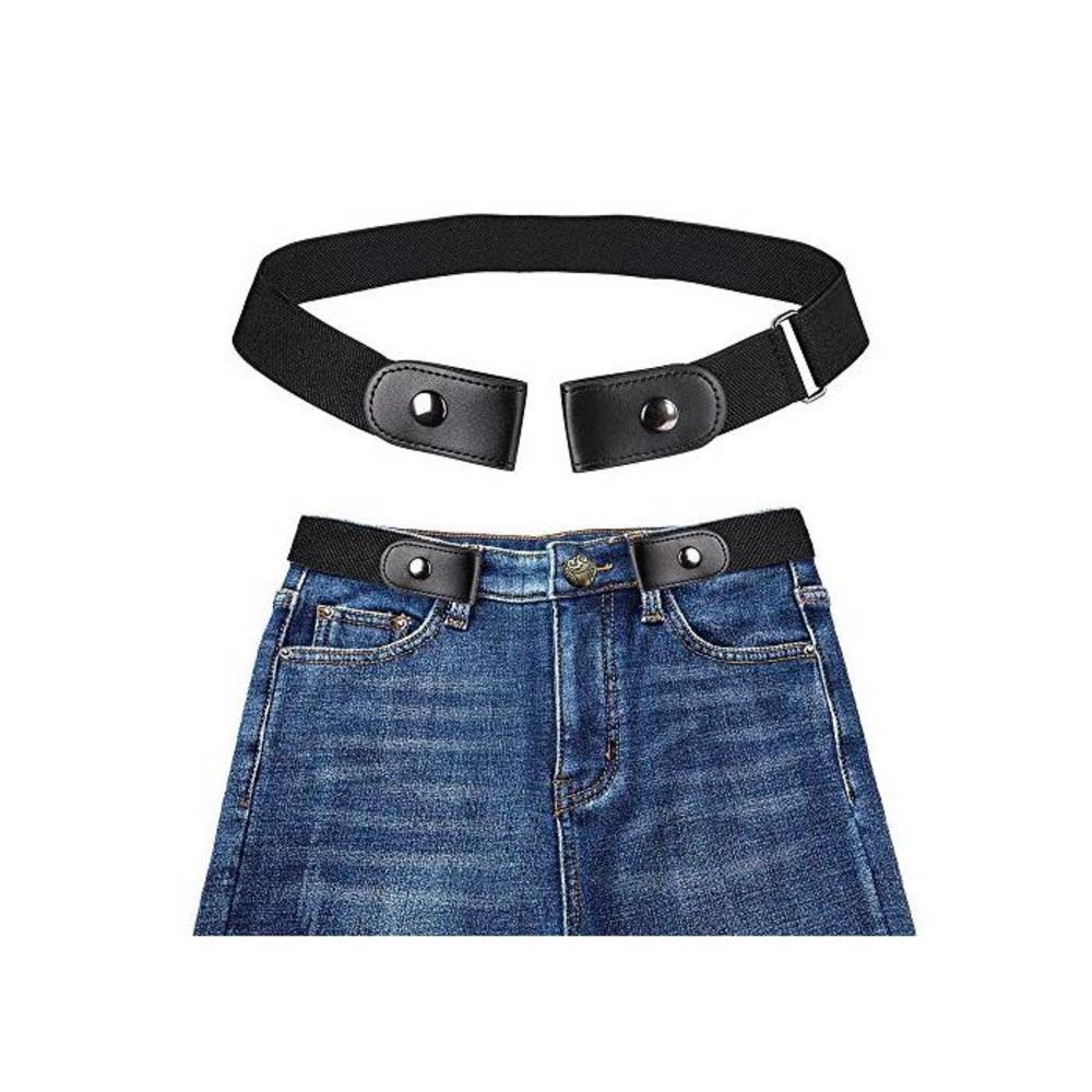 Buckle-free Elastic Invisible Belt for Jeans No Bulge No Hassle Genuine Leather B07TTLD91C