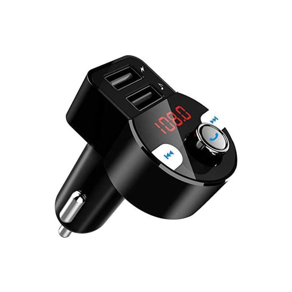FirstE FM Transmitter Bluetooth 4.2 Car Radio Audio Adapter, FM Modulator Car MP3 Player Handsfree Car Kit Support 5V 3.1A Dual USB Charge/Voltage Detection, Play USB Disk/SD Card( B07J43W4RX