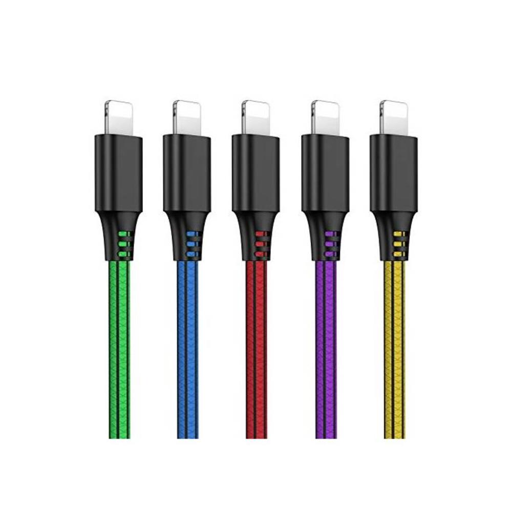 iPhone Charger 5 Pack 2m(6ft) Lightning Cable Phone Charging Syncing Cord Charger Cable Compatible iPhone 11 XR XS 8 8Plus 7 7Plus 6S 6Splus 6 6Plus SE 5 5S 5C More B07ZPNTCZ4