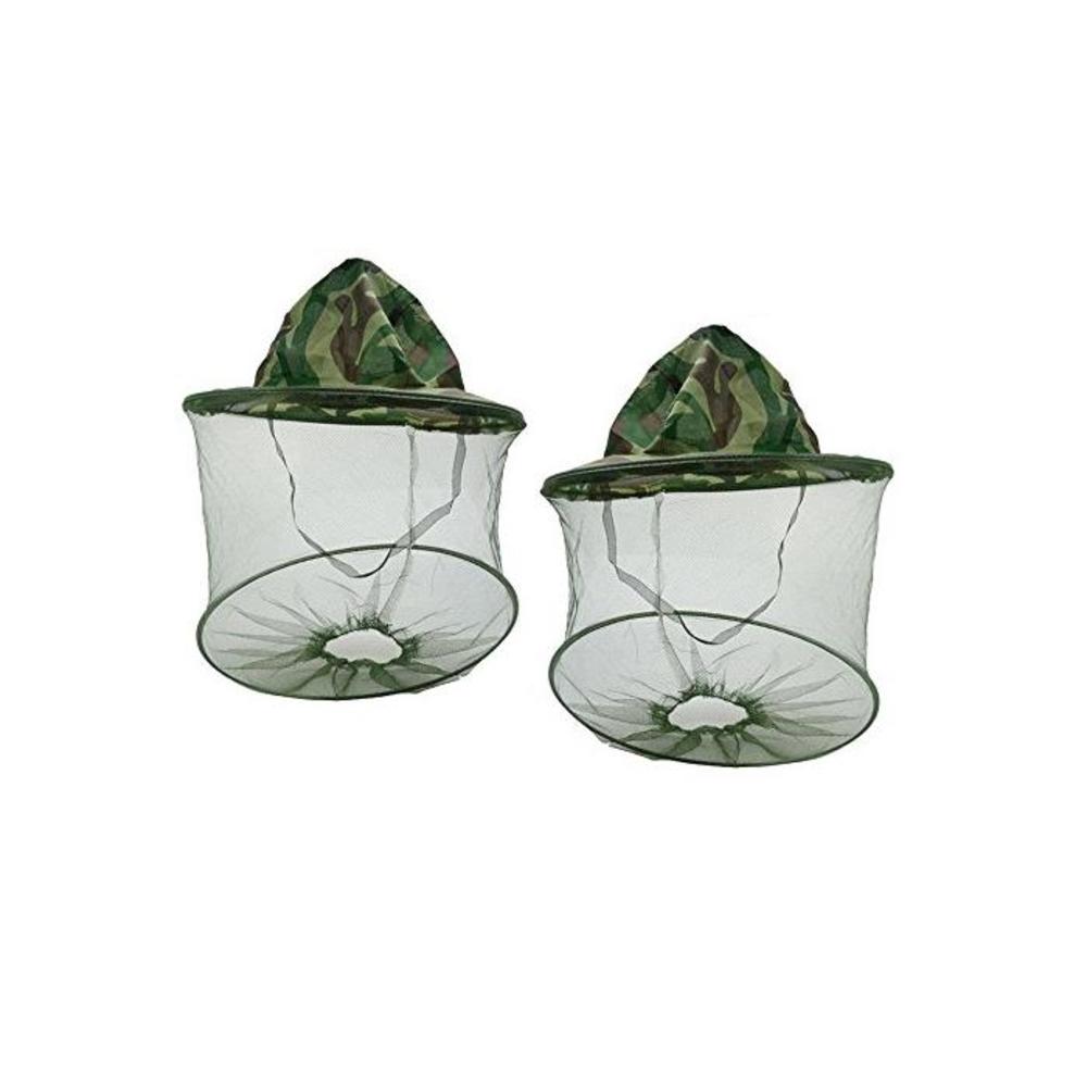 NYKKOLA 2pcs Camouflage Anti-Mosquito Bee Bug Insect Fly Mask Cap Hat with Head Net Mesh Face Protection Outdoor Fishing Equipment Beekeeping Supplies B00GBL5GZ6