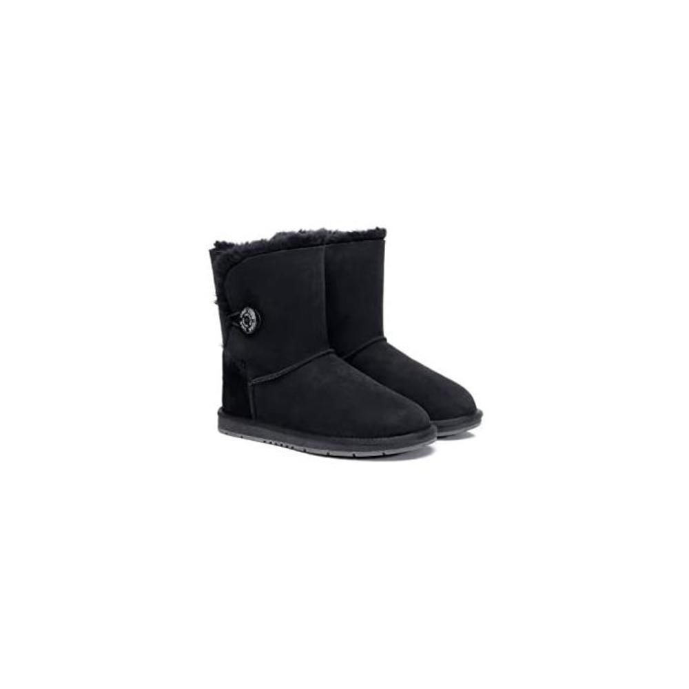 UGG Boots Australia Premium Double Face Twinface Sheepskin Short Mid Calf Women’s Bailey Button Boots Water Resistant Winter Shoes B078JH7MG6