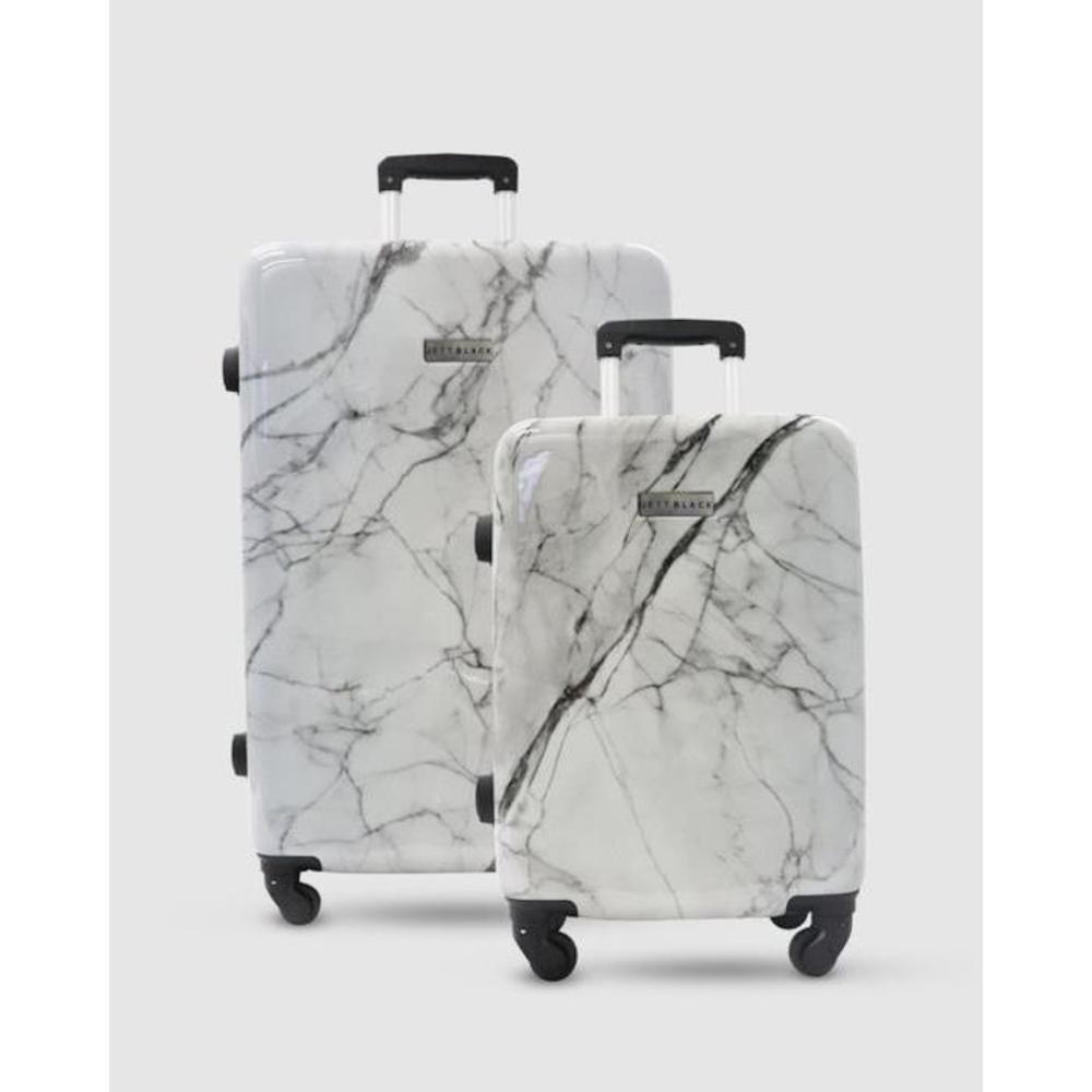 JETT BLACK White Marble Series Short Stay Luggage Set JE237AC43BQE