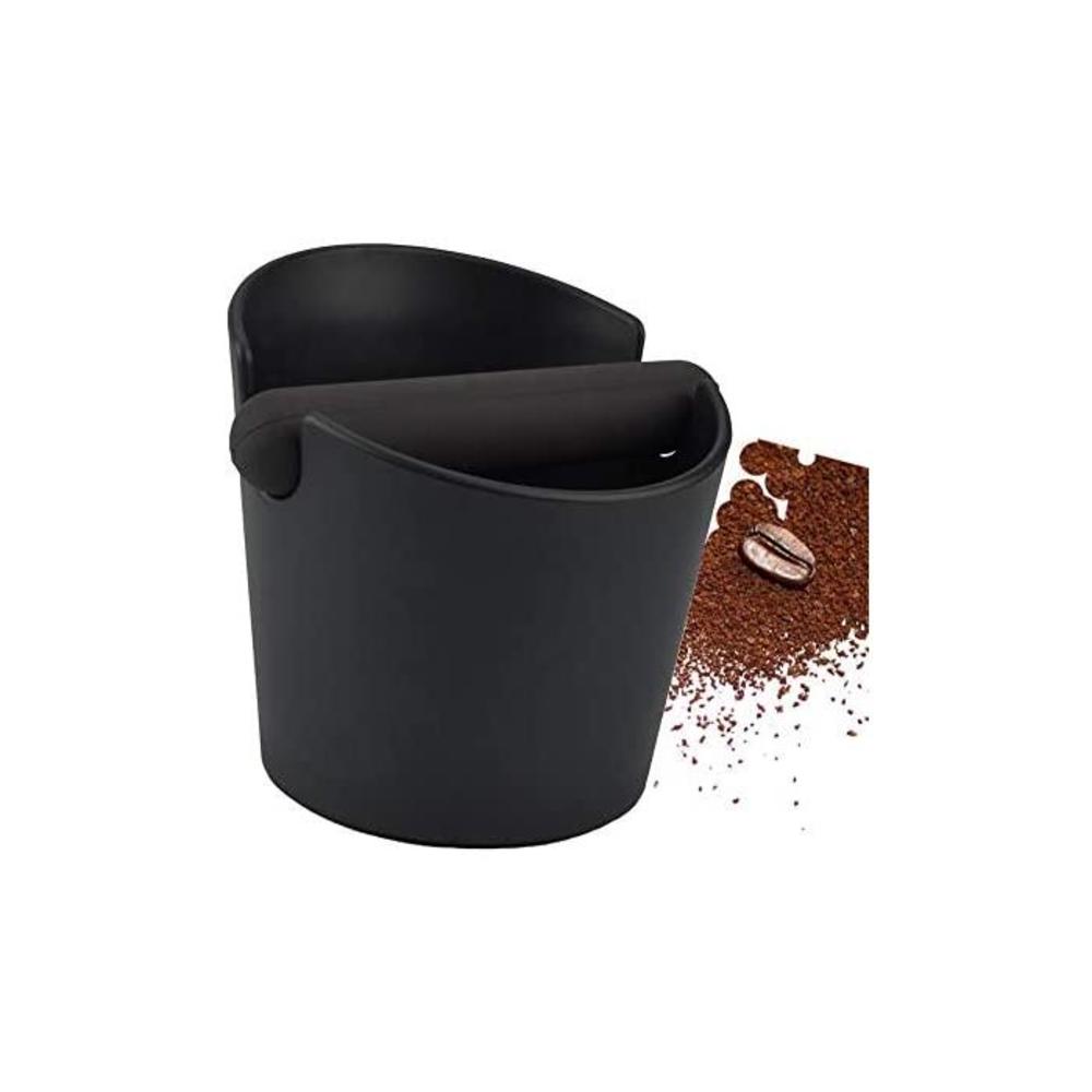 Coffee Knock Box Shock-Absorbent Durable Barista Style Espresso Knock Box with Removable Knock Bar and Non-Slip Base(Round) (Black) B085241KN3